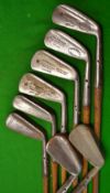 8x various Maxwell irons - from a driving iron through to jigger and m/niblick - 7x with grips