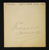 Primo Carnera Boxing World Champion Autograph album page Heavy Weight World Champion 1933-34, signed