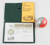 100 Years of Test Cricket between England and Australia 1877-1977 First Day Cover and Silver