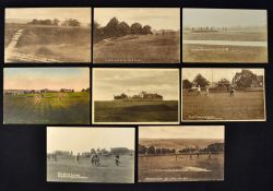 8x Minchinhampton Golf Links post cards from the early 1900's onwards - 3rd Hole coloured card dated
