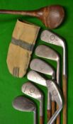 Collection of 8x Donaldson Range Finder clubs to incl 7x irons and driver - from driving iron,