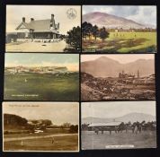 Collection of early Irish Golf Links postcards from 1909 onwards (6) - to incl Newcastle Co. Down (
