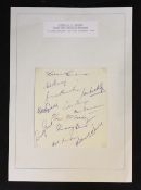 1958 Australia v England Cricket Signed Team Sheet for the first test match at Brisbane with 12