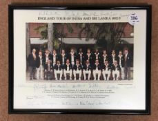 1992-93 Cricket England Tour of India & Sri Lanka Signed Team Photograph in colour with signatures