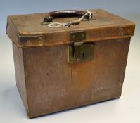 Interesting Leather Carry Case with handle and mesh side most likely used for carrying racing