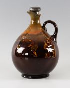 Royal Doulton Kingsware series whisky decanter c1915 - decorated with Crombie style golfing