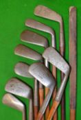 10 x various irons - Robert Forgan cleek, Ben Sayers 