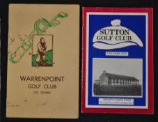 2x Irish Golf Club handbooks - Warrenpoint Golf Club County Down c.1936 incl Hints on Golf by