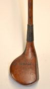 Early Wm Park socket neck brassie with full brass sole plate and makers shaft stamp just below the