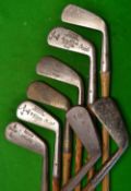 8x long golf club irons - Tom Stewart, Francis Bradbeer, Harry Tuck mussel back and 4x L models -