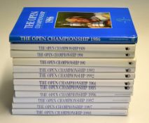 Open Golf Championship Official Annuals from 1986 to 1998 (12) - all in their original dust