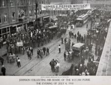 World Championship Battle Boxing Prints - 'Johnson Collecting his share of the $121,000 Purse The