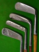 4x good polished stainless golf putters - thick blade 