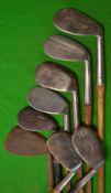 8x niblicks - Chas Gann large head, Spalding Crescent Model, Wright & Ditson St Andrews, A H Scott