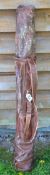 Full leather pencil golf bag with a travel hood, and original leather shoulder strap some scuffing