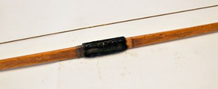 Archery Long Bow - with central velvet grip with curved string notches to either end, measures 163cm