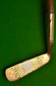 Very unusual J MacGregor Perfection brass wry neck blade putter with interesting white ivorine