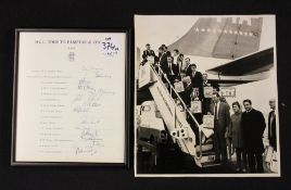 1969 MCC Cricket Tour to Pakistan and Ceylon Signed Team Sheet framed and glazed with a 10