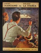 1953 Heavyweight Champion Rocky Marciano vs. Roland La Starza Boxing Programme date 24 September