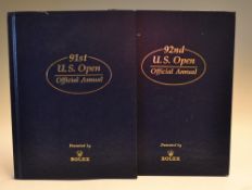 U.S Open Golf Championship Official Annuals 1991 -1992 - both written by John Hopkins (The Times) to