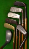 7x assorted putters - Suxes straight blade, D Anderson L Model, Gibson Kinghorn blade with the