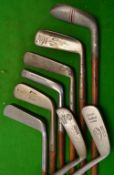 8x assorted putters - Tom Morris/Tom Stewart flanged straight blade, long blade by Martin &