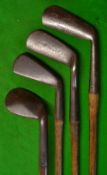 4x smf anti-shank and other irons - Gamage/Fairlie's Patent anti-shank niblick, Smiths Anti shank