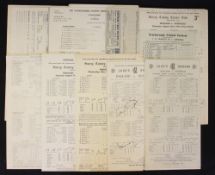 1950's Cricket Scorecards to include Lancashire v Australians at Old Trafford, August 8th to 11th