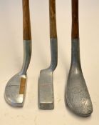 3x interesting assorted alloy putter - Harry Wheetman Model 58 rectangular headed putter, Mills 