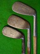 3x various mashie niblicks and niblick - Walter Hagen with Vickers Bowline Knot mark, Wm Gibson
