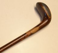 A.W. Reed Sheerness Golf Club Sunday golf club walking stick- persimmon putter head handle with