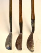 3x metal mallet head putters - Dominee stamped Ben Sayers North Berwick to the crown, Brown Vardon