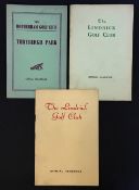 3x Yorkshire golf club handbooks - 2x Lindrick Golf Club for 1951 celebrating their Jubilee and