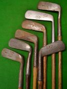 6x assorted metal putters - Auchterlonie Left hand straight blade, Cochrane Professional long