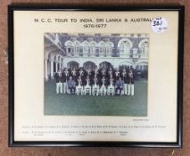 1976-77 Cricket MCC Tour Team Photograph in colour for the tour to India, Sri Lanka and Australia