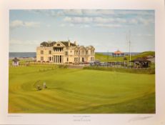 Baxter Graeme (after) signed R & A ST ANDREWS colour print signed by the artist in pencil to the