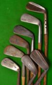 7x assorted mashies - Tom Morris Portrait, 2x Maxwell, Barkers The Destra, K2 model, and 2 L
