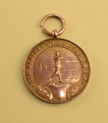 1928 The Heather Club Golf Club 9ct Gold medal engraved on the reverse 