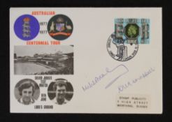 1977 Australian Centennial Tour Signed First Day Cover with signatures from Chappell and Brearley in