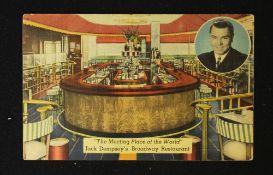 Boxing Autographs - Jack Dempsey and James Braddock Signed Postcard undated inscribed to the reverse