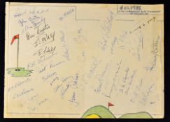 1930's Collection of Open Golf Champions and Ryder Cup players signed decorative sheet from