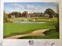 2001 The Belfry Ryder Cup signed ltd ed colour print by - Graeme Baxter - signed by the victorious