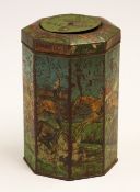 Lyons Tea Tin 'The Grand National Drink' with Horse Racing Illustrations to the exterior, measures