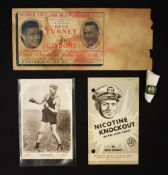 Boxing - Heavyweight Champion Gene Tunney Memorabilia to include 1925 Tunney v Gibbons Heavyweight