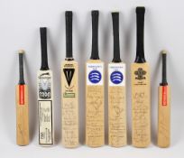 Selection of Signed Miniature Cricket Bats includes Middlesex CCC (2), Surrey CCC, features M.
