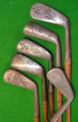 5x various irons - Alex Patrick Leven round back Sammy, J. Patrick Edinburgh mid iron, Condie