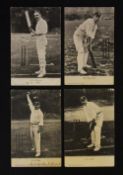 Group of Cricket Postcards to include J.C. Brown Wrench Series postcard, blank to reverse, F.W. Tate