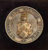 1933 Gresham Club Golfing Society silver medal - engraved on the reverse 