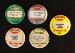 Collection of US Masters Golf Tournament Press Entrance metal pin badges from the 1990's - 1991