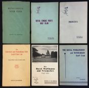 6x East Counties, London and Kent golf club handbooks by Tom Scott, H.K Browning, Bernard Drew,
